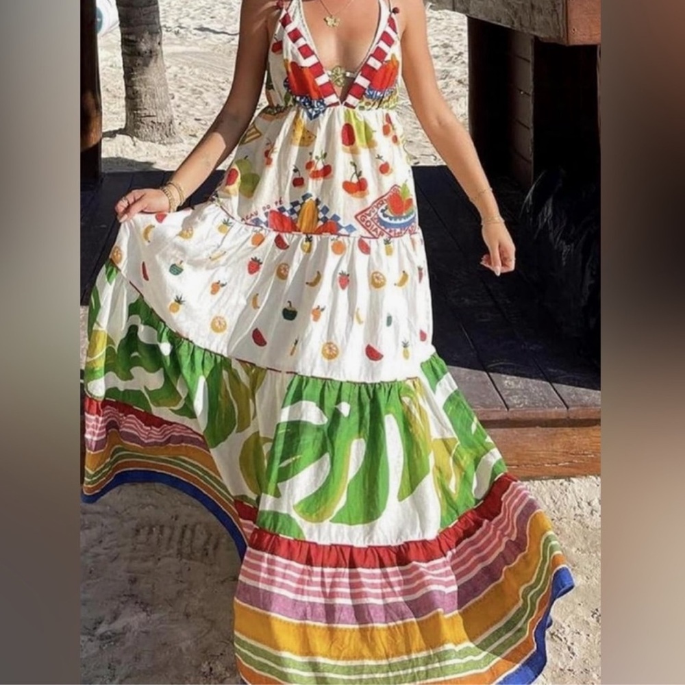 NWOT Adorable Maxi Halter Dress